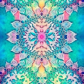 colorful lace mandala tie-dye