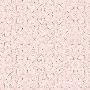 Viva Magenta Hearts Doodles Sweet Valentine 2100—Red, White, Pink