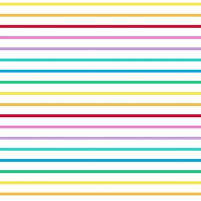 1/4" Thin Rainbow  Multicolor Horizontal Stripes 