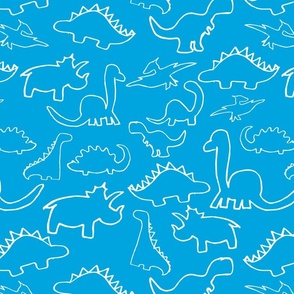 Roarsome! Wallpaper in Navy and White