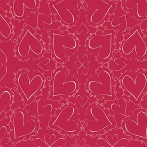 Viva Magenta Hearts Doodles Sweet Valentine 4200—Delicate, Subtle, Cute, Cuter, Cutest Kids Sheets