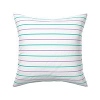 Teal and Purple Thin Horizonal 1/8" Stripes White Background