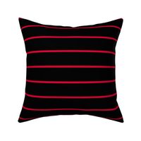 Thin 1/4" Red and Black Horizontal Stripes