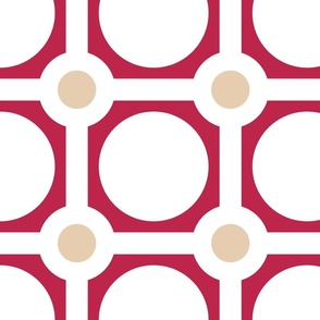 Viva Magenta Bold Minimalism Dot to Dot Symmetrical Geometric 1200—Magenta, Dogwood, Mid-Century Modern Geometric