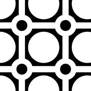 Black and White , Bold Minimalism Dots Geometric Symmetrical 1200—Neutral, 