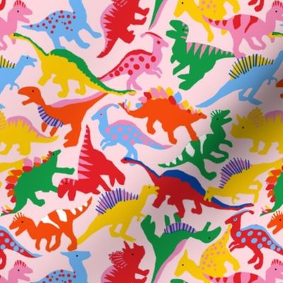 Rainbow Dinosaurs - Pink Medium Scale