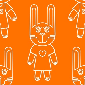 Lina-_-Linus-Bunny---Dichromatic---Outlines---L---wallpaper---retro-orange-white---LARGE---3600