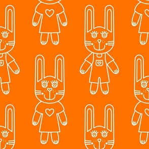 Lina-_-Linus-Bunny---Dichromatic---Outlines---M---wallpaper---retro-orange-white---MEDIUM---1800