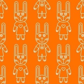 Lina-_-Linus-Bunny---Dichromatic---Outlines---XS---wallpaper---retro-orange-white---TINY---450