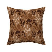 Earth tone brown flower abstract botanical herbs