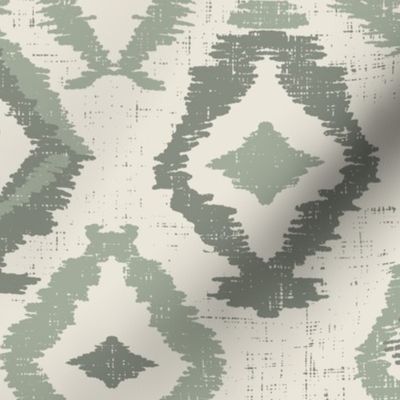 textured abstract diamond ikat // sage green