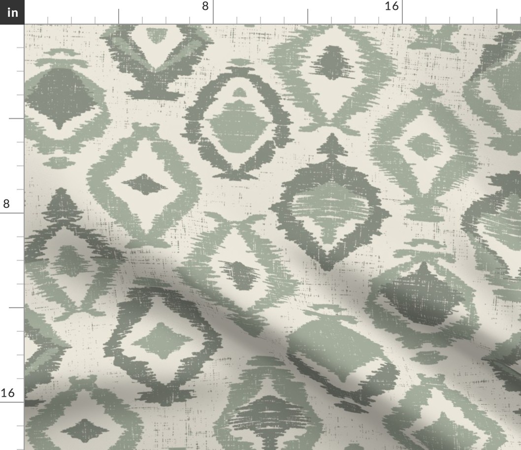 textured abstract diamond ikat // sage green