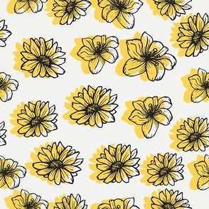 Yellow Marigold Floral Pattern