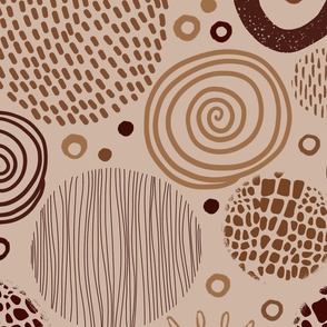 Circle Marks Tribal Pattern In Earth Tones