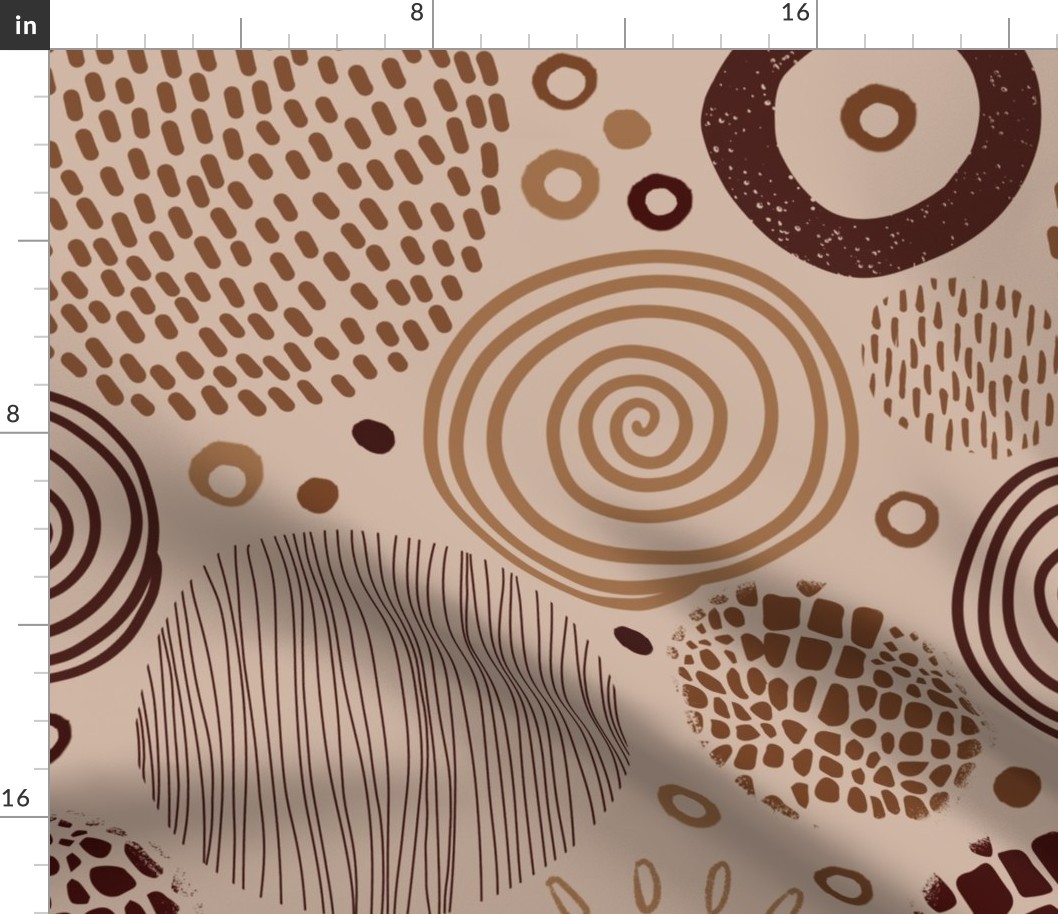 Circle Marks Tribal Pattern In Earth Tones