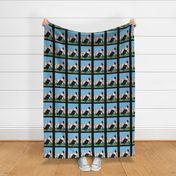 Border Collie and Sheep fabric