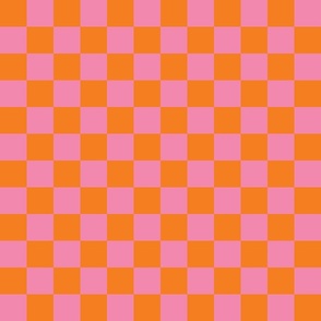 Old Skool Check Md | Orange + Hot Pink