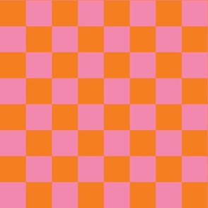 Old Skool Check Lg | Orange + Hot Pink