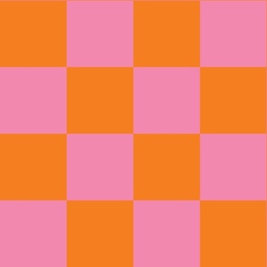Old Skool Check Jumbo | Orange + Hot Pink