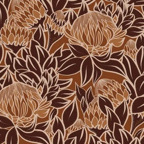 Protea in woody tones medium size 