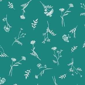Queen Anne's Lace Wild Flowers in Jade green MEDIUM