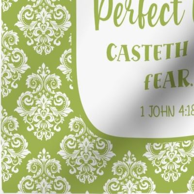 14x18 Panel 6-Pack Yard There Is No Fear in Love for Perfect Love Casteth Out Fear 1 John 4:18 Bible Verse Scripture Sayings and Hymns for Wall Hangings or Tea Towels