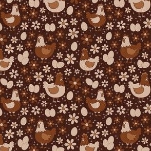 Small Scale Chicken Farm Floral Earth Tones