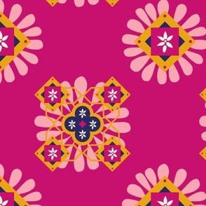 Morrocan Flower Motif in Pink