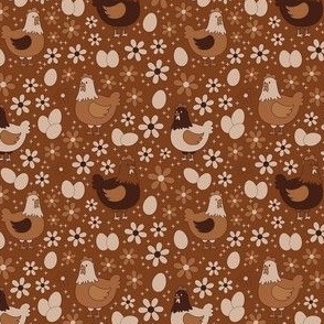 Small Scale Chicken Farm Floral Earth Tones