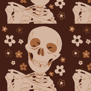 Skeleton and Flowers