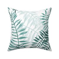 Green Fern, Teal Palm leaves Large