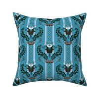 Italian Renaissance Lily Stripes in Muted Turquoise