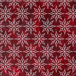 Snowflakes on Deep Red Marble