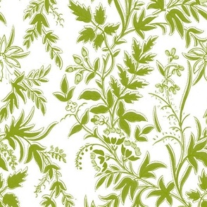 Arts and Crafts Fern Floral in Titanite Green - Coordinate