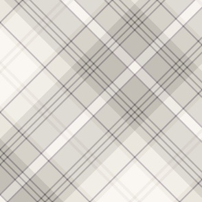 Neutral Beige and Taupe Diagonal Plaid - Large Scale for Wallpaper & Home Decor