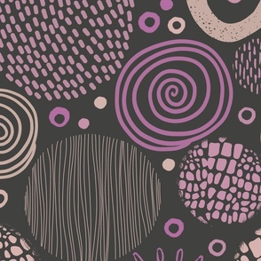 Circle Marks Tribal Pattern In Pink And Purple