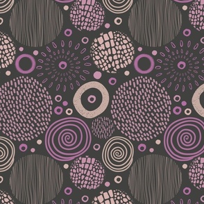 Circle Marks Tribal Pattern In Pink And Purple Smaller Scale