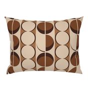 Mother Nature Mid Century Modern Retro Circle Shapes, Earthy Brown Oak Sand (large Scale)