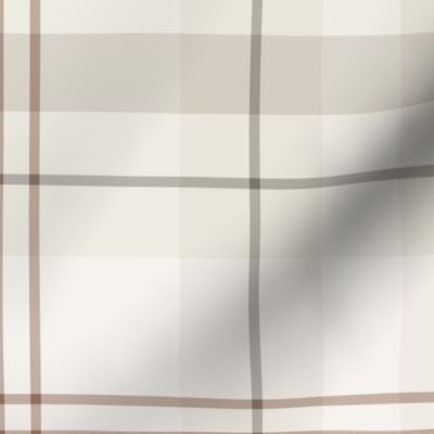 Neutral Taupe and Tan Plaid - Large Scale for Wallpaper & Home Decor