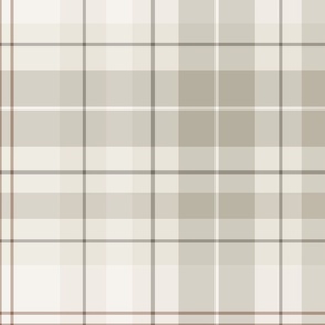 Neutral Taupe and Tan Plaid - Large Scale for Wallpaper & Home Decor