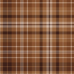 Earth Tones Plaid - Neutral Browns - Extra Large Scale for Wallpaper and Home Decor