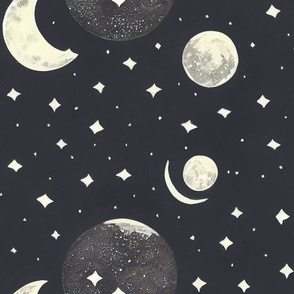 Space Print With Stars  02