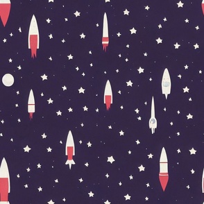 Space Print With Stars  04