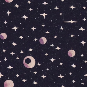 Space Print With Stars  12