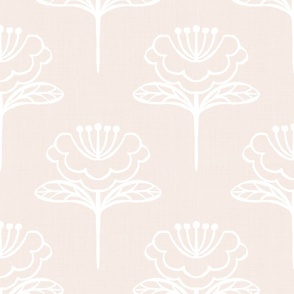 Simply Little Bloom in White on Blush Pink - Large