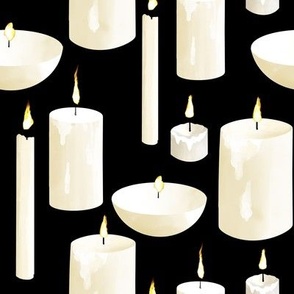 Various Candles on Black