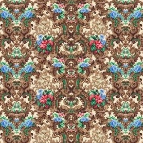 1875 Vintage Floral Rococo Damask - Original Colors