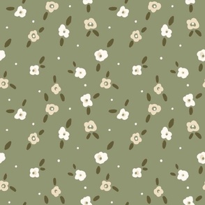 Meadow Flowers - Sage Green - Small