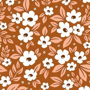 Sienna - Brown Floral Print