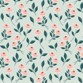 Margot - Mint Chrysanthemum Print